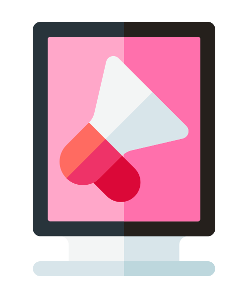 Digital signage screen and content management interface